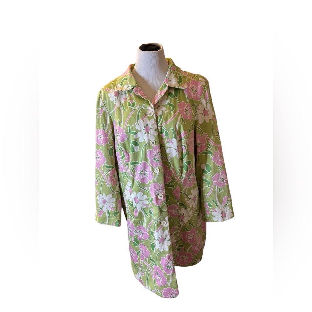 2 Friends Women’s Floral Long Button Up Jacket Size‎ 24